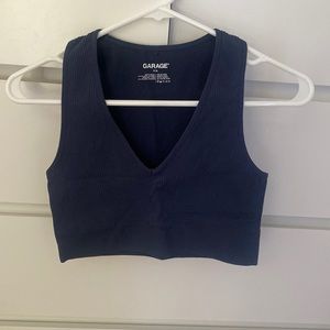 v-neck navy blue tank top